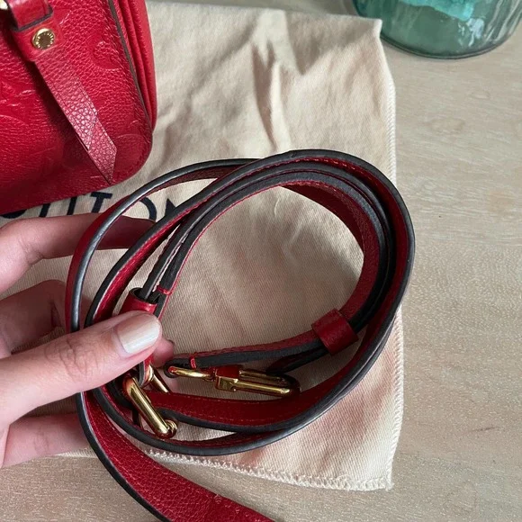 ❌SOLD❌Louis Vuitton Pochette Metis Empreinte Red Cerise Leather Bag DU0198 - Picture 10 of 15